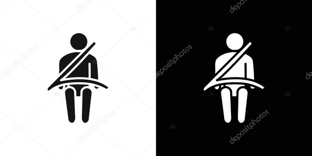 Safety belt icon linear vector graphics sign or symbol set for web app ui