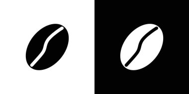 Kahve çekirdeği simgesi ince çizgi ana hatları ve doğrusal vektör işareti ile ayarlandı