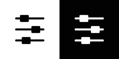 İnce çizgi çizgisi biçimi ve doğrusal vektör işareti olarak kontrol paneli simgesi belirlendi