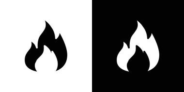 Ateş Simgesi ince çizgi çizgisi biçimi ve doğrusal vektör işareti ile ayarlandı
