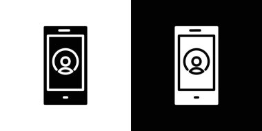 Seyyar kullanıcı simgesi ince çizgi ana hatları ve doğrusal vektör işareti ile ayarlandı