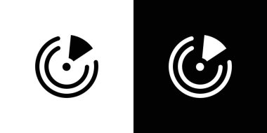 radar algılama simgesi ince çizgi ana hatları ve doğrusal vektör işareti ile ayarlandı