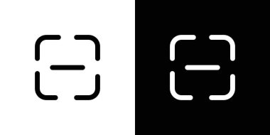 İnce çizgi çizgisi biçimi ve doğrusal vektör işareti ile tarama düğmesi simgesi ayarlandı