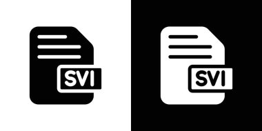 SVI file document icon set in thin line outline style and linear vector sign clipart