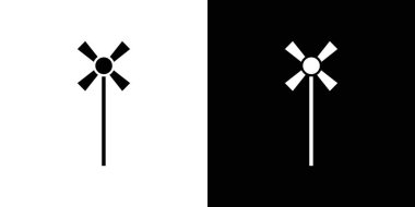 Yel değirmeni simgesi ince çizgi çizgisi biçimi ve doğrusal vektör işareti ile ayarlandı