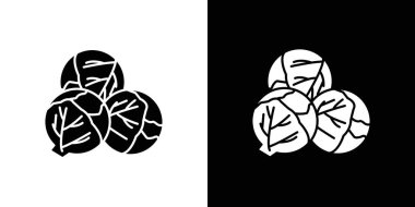 Brüksel lahana ikonu Düz ince çizgi vektör illüstrasyon sanat ana hatlarına sahip