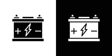 Araba pil simgesi Düz ince çizgi vektör illüstrasyon sanat ana hatları