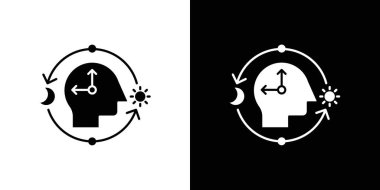 Circadian ritim simgesi Düz ince çizgi vektör çizim çizelgesi