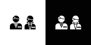 Şirket personel simgesi Düz ince çizgi vektör illüstrasyon sanat taslağı seti