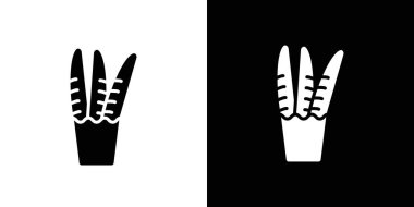 Fransız ekmek simgesi Düz ince çizgi vektör illüstrasyon sanat ana hatları