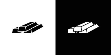 Altın çubuklar simgesi Düz ince çizgi vektör illüstrasyon sanat ana hatları