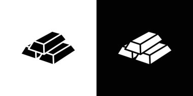 Altın çubuklar simgesi Düz ince çizgi vektör illüstrasyon sanat ana hatları