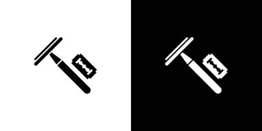 Tıraş bıçağı simgesi kaldırılıyor Düz ince çizgi vektör illüstrasyon sanat taslağı seti