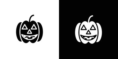 Cadılar Bayramı balkabağı simgesi Düz ince çizgi vektör illüstrasyon sanat ana hatları