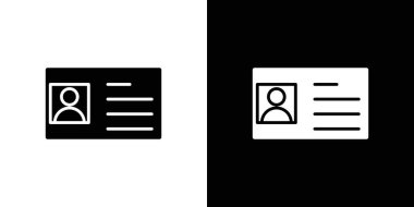 Tanımlama kartı simgesi Düz ince çizgi çizim sanatı ana hatları