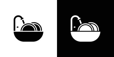 Tabak simgesi yassı ince çizgi vektör illüstrasyon sanat taslağı seti