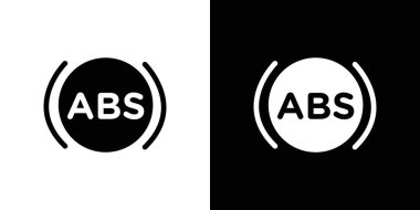 Otomotiv ABS simge vektör çizgisi logosu veya sembol koleksiyon özet biçimi