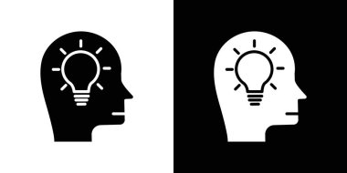 Beyin fikri simgesi vektör çizgisi logosu veya sembol koleksiyon özet biçimi