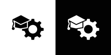 Mühendislik eğitimi ikon vektör çizgisi logosu veya sembol koleksiyon özet biçimi