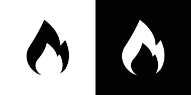 Ateş ateş ikonu vektör çizgisi logo işareti veya sembol koleksiyon özet biçimi