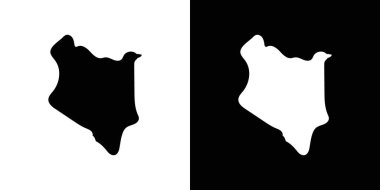 Kenya haritası simge vektör çizgisi logosu veya sembol koleksiyon özet biçimi