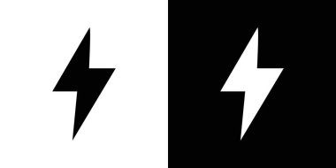 Şimşek simgesi vektör çizgisi logosu veya sembol koleksiyon özet biçimi