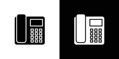 Ofis Telefonu simgesi vektör çizgisi logosu veya sembol koleksiyon özet biçimi