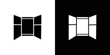 açık pencere simgesi vektör çizgisi logo işareti veya sembol koleksiyon özet biçimi