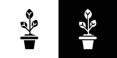 bitki simgesi vektör çizgisi logosu veya sembol koleksiyon özet biçimi