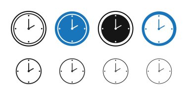 Saat iki siyah çizgi sanat vektörü siyah beyaz çizgi koleksiyon işareti