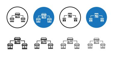 Siyah ve beyaz taslak koleksiyon işareti ile simge siyah çizgi sanat vektörü franchise