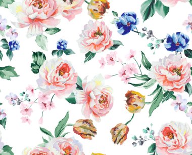 Duvar kağıdı için kusursuz çiçek deseni, yaz