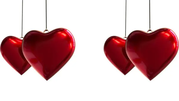 Beyaz zemin üzerinde kırmızı kalpler olan kalp şekli