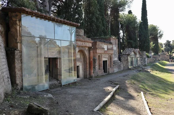 Pompeya Campania Italia Octubre 2021 Necrópolis Porta Nocera Parque Arqueológico —  Fotos de Stock