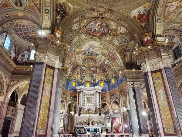 Pompéi Campanie Italie Octobre 2021 Intérieur Sanctuaire Sainte Vierge Rosaire — Photo