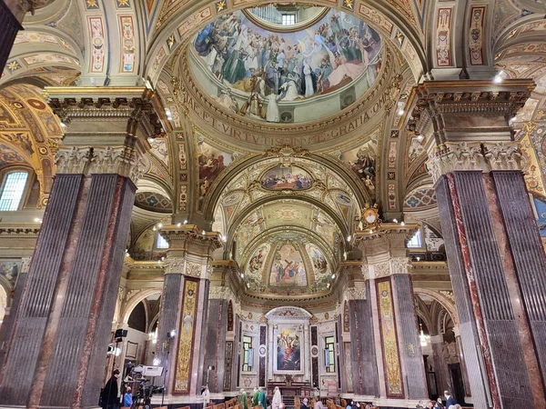 Pompeya Campania Italia Octubre 2021 Interior Del Santuario Santísima Virgen — Foto de Stock