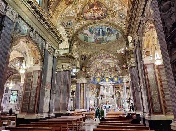 Pompeya Campania Italia Octubre 2021 Interior Del Santuario Santísima Virgen —  Fotos de Stock