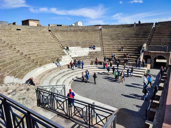 Pompei Campania Ottobre 2021 Teatro Grande Nel Parco Archeologico Pompei — Foto Stock