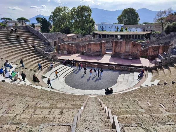 Πομπηία Καμπανία Ιταλία Οκτωβρίου 2021 Teatro Grande Στο Αρχαιολογικό Πάρκο — Φωτογραφία Αρχείου