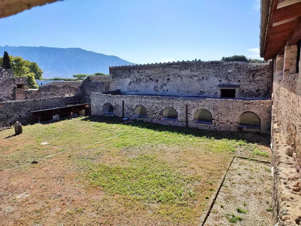 Pompeii Campania Olaszország 2021 Október Panorámás Kilátás Casa Del Criptoporticóból — Stock Fotó