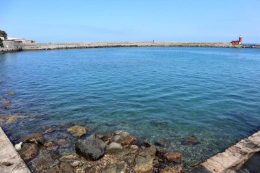 Ischia, Campania, İtalya - 15 Mayıs 2022: Marina di Portosalvo Limanı Girişi