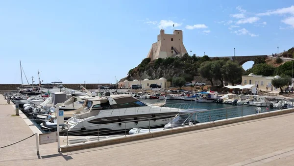 Sperlonga Lazio Italy September 2021 Tourist Port Overlooking Levante Beach — Stock Photo, Image