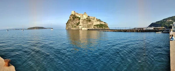 Ischia Campania Italia Mayo 2022 Foto Panorámica Del Castillo Aragonés — Foto de Stock