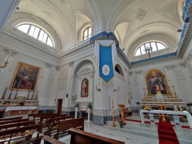 Ischia, Campania, İtalya 13 Mayıs 2022: Via Iasolino 'daki 19. yüzyıl Santa Maria di Portosalvo Kilisesi