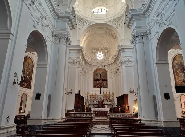 Ischia Kampania Włochy Maja 2022 Wnętrze Xviii Wiecznej Katedry Santa — Zdjęcie stockowe