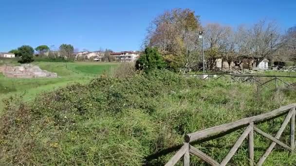 Mirabella Eclano Campania Novembre 2022 Panoramica Delle Rovine Dell Antica — Video Stock