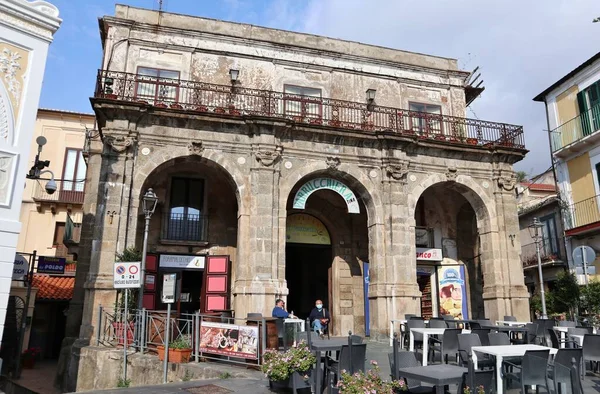 Pizzo Calabro Calabria Giugno 2021 Facciata Del Settecentesco Palazzo Mattei — Foto Stock