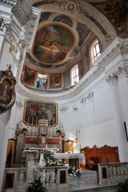 Pizzo Calabro, Calabria, Italy  June 10, 2021: Interior of the master church built in the 16th century in Baroque style and dedicated to San Giorgio Martire and the Virgin Mary clipart