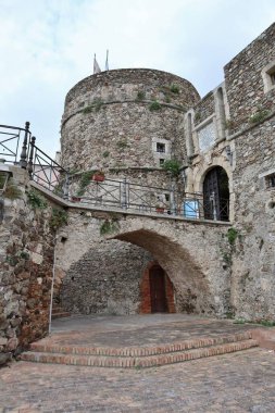 Pizzo Calabro, Calabria, İtalya 10 Haziran 2021: Napoli Kralı Gioacchino Murat 'ın 1815' te tutuklanıp vurulduğu Aragonese Kalesi