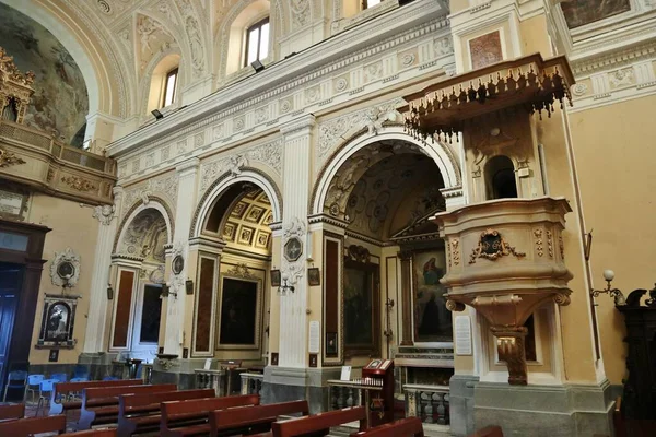 Νάπολη Καμπανία Ιταλία Φεβρουαρίου 2022 Εσωτερικό Του 17Ου Αιώνα Εκκλησία — Φωτογραφία Αρχείου